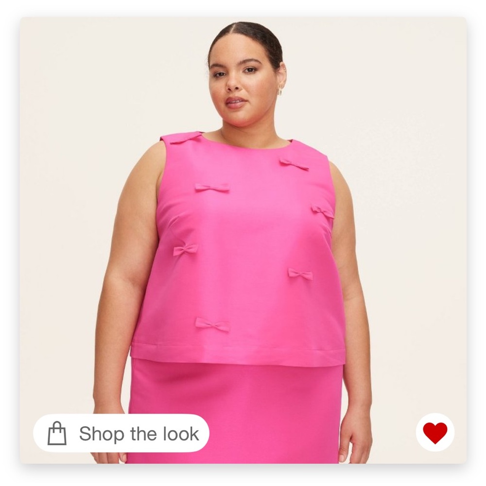 NWT kate spade x Target Pink Sleeveless Top with Bow Accents